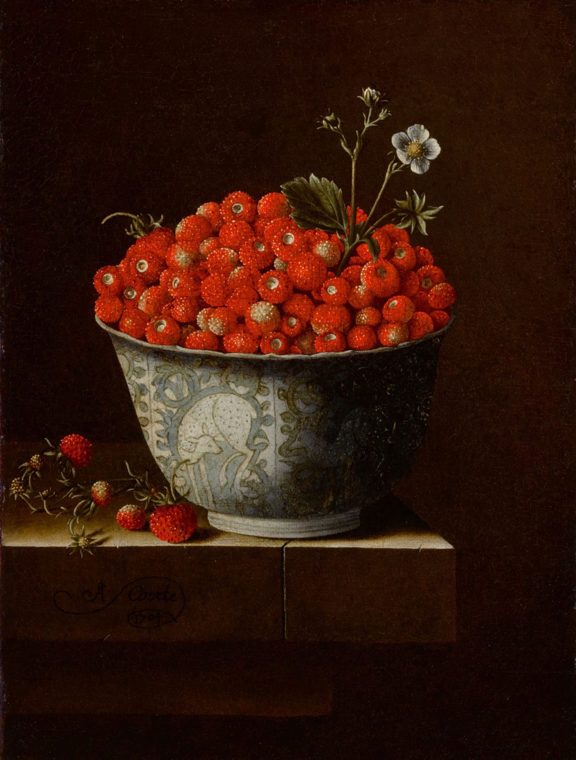 Still Life with Strawberries by Adriaen Coorte Acquired by the Museum