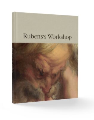 cover of the book Rubens's Workshop; the title appears in the top third and the lower two thirds are a detail of a painting of an elderly man with furrowed forehead and beard.